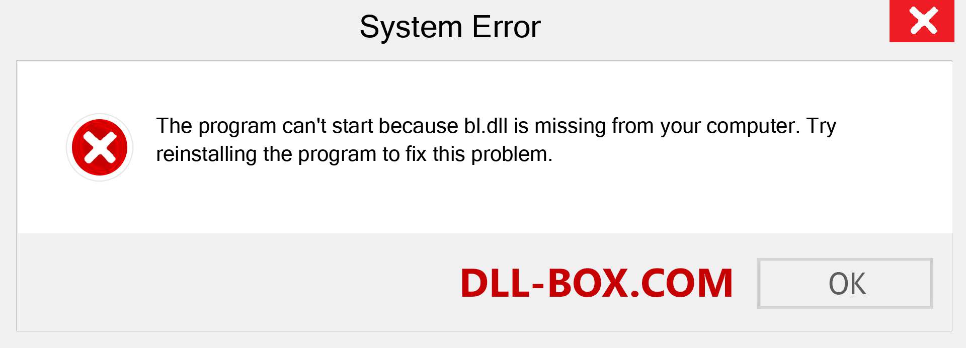  bl.dll file is missing?. Download for Windows 7, 8, 10 - Fix  bl dll Missing Error on Windows, photos, images
